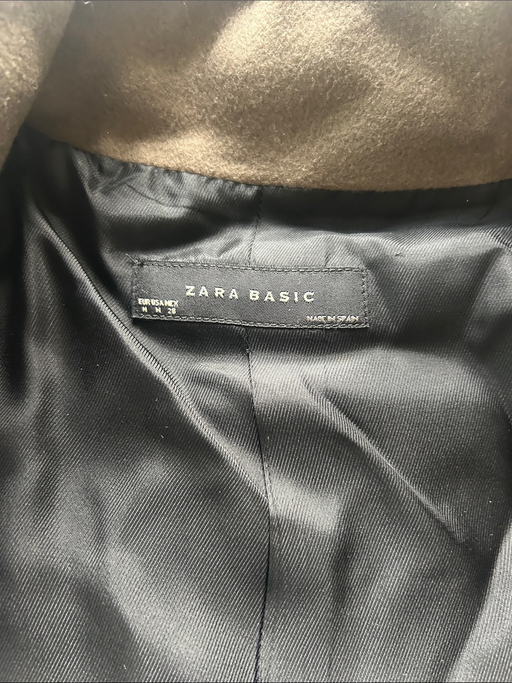 Zara Brown Double-Breasted Pea Coat with Balloon Sleeves - Picture 2 of 7